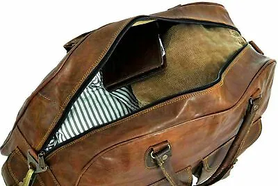 $47.08 • Buy New Men's Vintage Leather Duffel Luggage Travel Weekend Gym Sport Overnight Bag