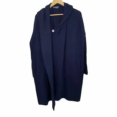 Vince. Car Coat Wool-Blend Sweater Navy Wool Yak Medium $330 • $189.99