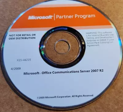 Microsoft Office Communicator 2007 R2 CD X15-44215 4/2009 • $5