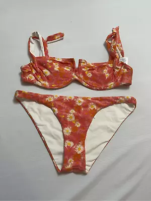 L*SPACE Camelia Floral Bikini Set Top Size Small Bottoms Size Medium New • $39.95