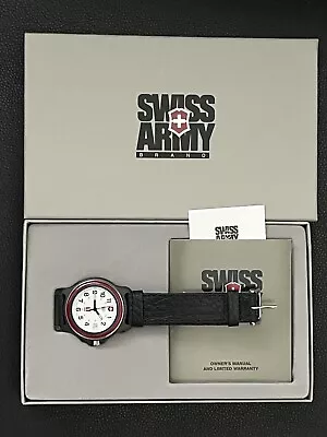 Swiss Army Men Date Quartz Analog Watch 24221 Red New In The Box Swiss Made WR • $109