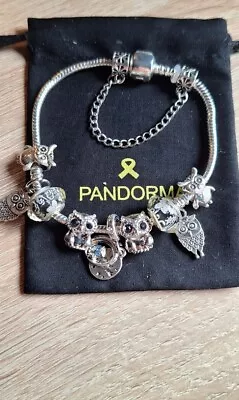 PANDORMA   OWL   Charm Bracelet + POUCHwomenschainRingwatch • £18