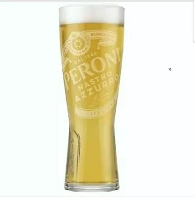 6 X Half Pint Peroni Nastro Beer Glasses Signature Clear Nucleated - NEW & BOXED • £12.99