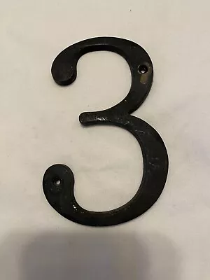 House Address Number 3 Black  5  X 2 3/4   Non Magnetic. • $5