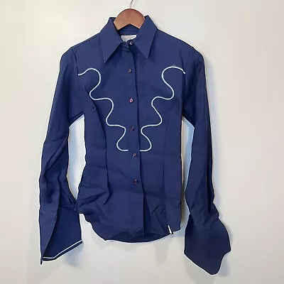 Vintage H Bar C Ranchwear Long Tail Button Up Western Shirt Long Sleeve M • $40.45