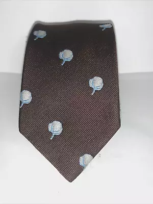 Cotton Boll Tie Mens Tie Kings Lynn Brown Skinny Tie Vintage Rare • $9.95