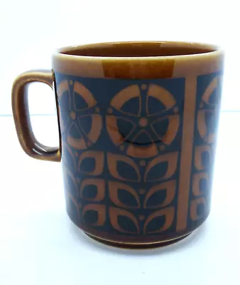 Rare Vintage Hornsea Gourmet Brown/Black Mug With Flower Design John Clappison • £34.99