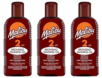 3 X MALIBU Bronzing Tanning Oil SPF2 200ml • £15.60