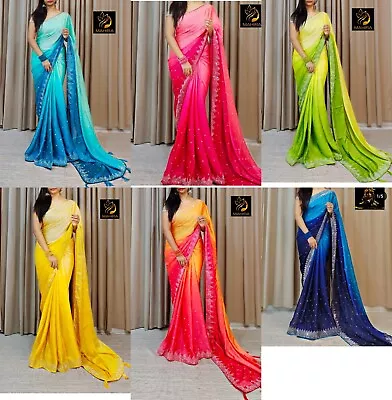 Designer New Sari Saree Blouse Pakistani Party Wedding Indian Wear Bollywood • $50.99