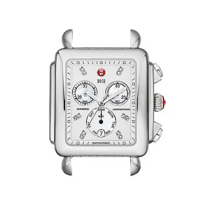 MICHELE Deco XL Diamond Dial Chronograph Swiss Quartz Ladies Watch MW06Z00A0046 • $650