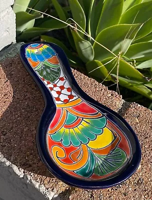 Talavera Mexican Pottery Spoon Holder 10  Never Used Vintage Excellent Condition • $7.99