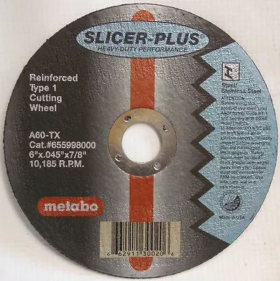 Metabo 55.998 55998 6  Slicer-Plus Cut-off Wheels-Box Of 50 655998000 • $184.95