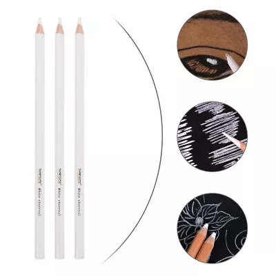 3Pcs Charcoal Pencils Sketch White Pencils Drawing Sketching Painting Tool • £5.59