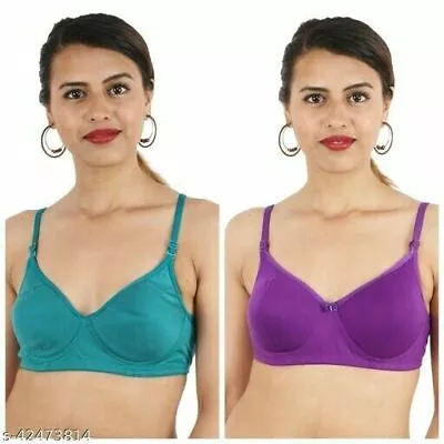 Bra Pack Of 2 Bra Sets Women's Bra Cotton Bra Padded Bras Wired Free Girls Bra • $19.98