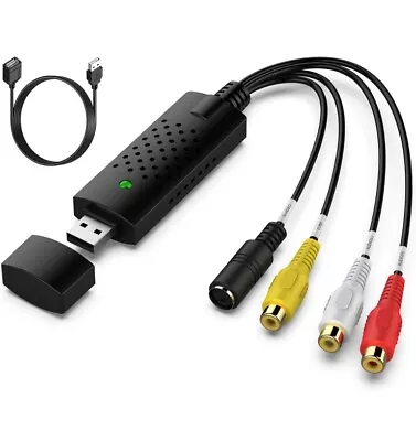 USB 2.0 VHS Tapes Tape To DVD VCR Audio Video Converter Capture Card Adapter PC • £7