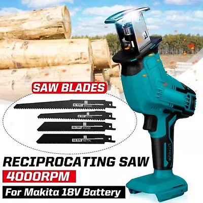 Electric Reciprocating Saw Hack Saw 4 Blades Cutting Cordless 18V Makita Battery • $61.99