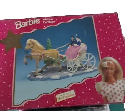 Barbie And Ken Holiday Carriage Mr. Christmas Mattel 1998 Plays  30 Carols/Tunes • $60