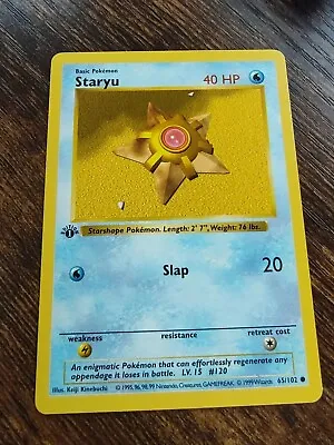 Pokemon Staryu 1st Edition Shadowless Base Set 65/102  • $13.25