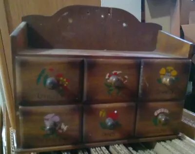Tabletop Vintage Wooden Sewing Mini Drawer Cabinet - 6 Drawers Antique  • $25.99