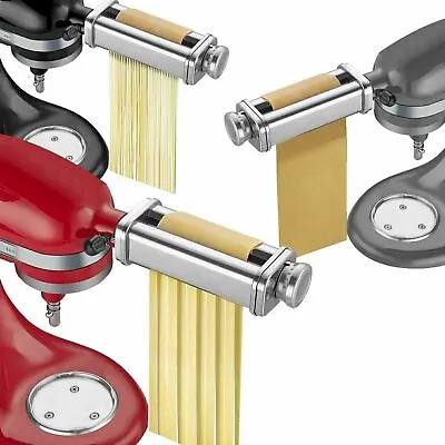 £34.99 • Buy Stainless Steel Pasta Roller & Cutter Set Attachment For KitchenAid Stand Mixers