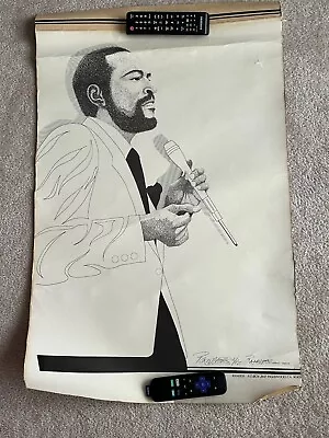 Marvin Gaye Poster By Ramses 20 X 32 B&W • $5