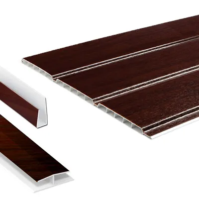 Hollow Soffit Board Rosewood 5m UPVC Tongue And Groove Cladding Sheet 300mm X 5m • £13.95