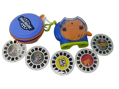 View-Master Blue Green Orange Lot Case 5 Reels Clip Fisher Price Mattel 3D 2002 • $24.45