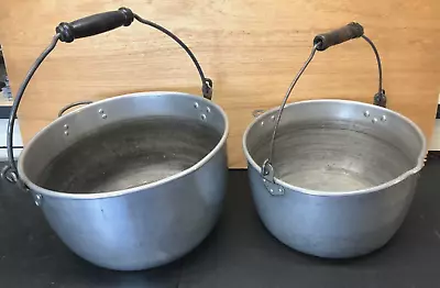 2 Vintage Aluminum Stove Top/Campfire Kettle Pots 14 Qt Wear-Ever Made In USA • $39.98