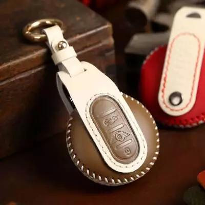 Leather Car Key Case Cover Fob Keyring For BMW 3 Button Mini Countryman Cooper • $25.52