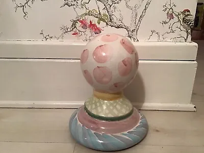 Mackenzie Childs Tuffet Leg Orb Garden Ornament Finial Decor Pastel Colors • $159