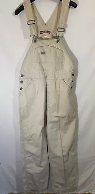 Union Bay Carpenter Overalls Adult Small White Ivory Vintage 90s Work Denim Work • £48.65