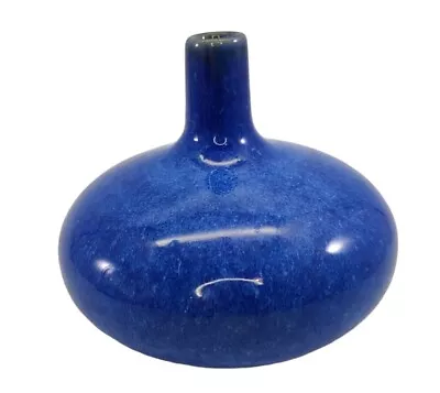 $21.58 • Buy Pier 1 Studio Pottery Squat High Gloss Glazed Bulb Bud Vase Blue