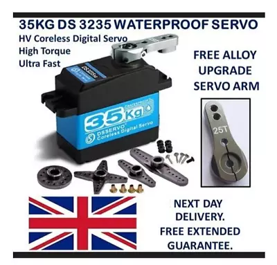 Waterproof DS3235 35kg Metal Gear Servo - High Torque/Speed Digital RC UK STOCK • £23.99