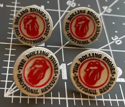 Vintage Rolling Stones Emotional Rescue Promo Lapel Pin Button Badge From 1980 • $20