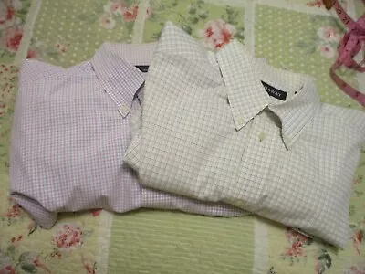 Lot Of 2 Mens Dress Shirts Hathaway Classics  Long Sleeve Cotton Size XL 17 1/2 • $18.99