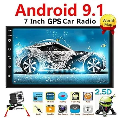 Android 9.1 2 Din Car Radio Multimedia GPS Player 2DIN 2.5D WIFI FM + RV Camera • $122.61