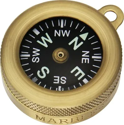 Marbles Pocket Compass 1  Diameter Luminous Dial Brass Body - MR1147 • $20.65