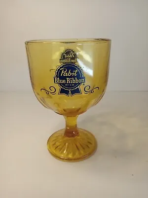 Vintage Amber Pabst Blue Ribbon Chalice Mug • $9.99