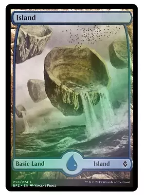 MTG Island (258) #258/274 Full Art Battle For Zendikar (BFZ) Foil - NM • $1.65