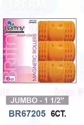 Brittny Professional Snap-On Magnetic  Hair Rollers Jumbo 1-1/2  6Ct BR67205 • $1.99