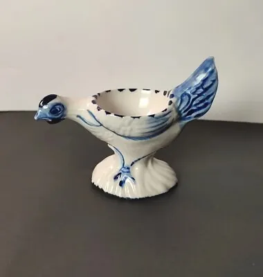 Vintage Handpainted Delft Blue Porcelain Chicken Single Egg Cup • $15.27