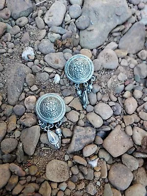 $19 • Buy Vintage Silver Dangle Ben-Amun Signed Clip On Earrings