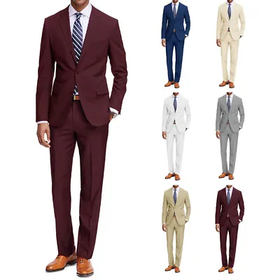 Braveman Men's Two Piece Classic Regular Fit Suits Jacket And Pant 2 Piece Set • $69.99