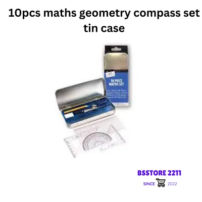 £3.44 • Buy 10pcs Maths Geometry Compass Set Tin Case , School , College , For Students