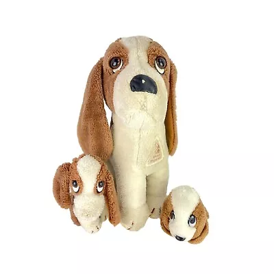 Vintage 1981 Hush Puppies Dog Plush Large & Small Three Dog Stuffed Animals • $14.94