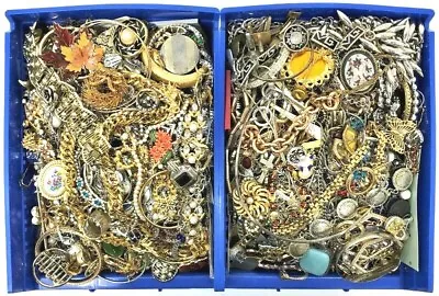 $112.49 • Buy 10 Lbs Pound Unsorted Tangled Jewelry Vintage Modern Lot Wear Junk TREASURE HUNT