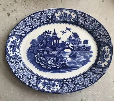 Rare Antique Olde Alton Ware Porcelain Blue And White Oval Plate • £20