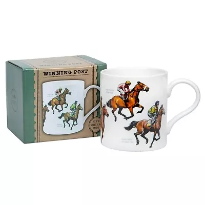 Horse Racing Winning Post Jockey Fine China Mug Racehorse Coffee Cup Gift Boxed  • £7.49