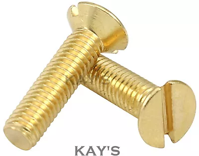 Solid Brass Slotted Countersunk Machine Screws Slot Csk Head Bolts M3 M4 M5 M6  • £10.41