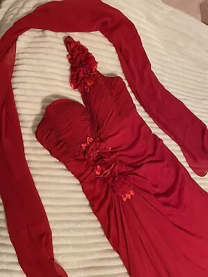 £55 • Buy Maxi Dress And Shawl - Jora Collection - Red - Size Small - Used Once